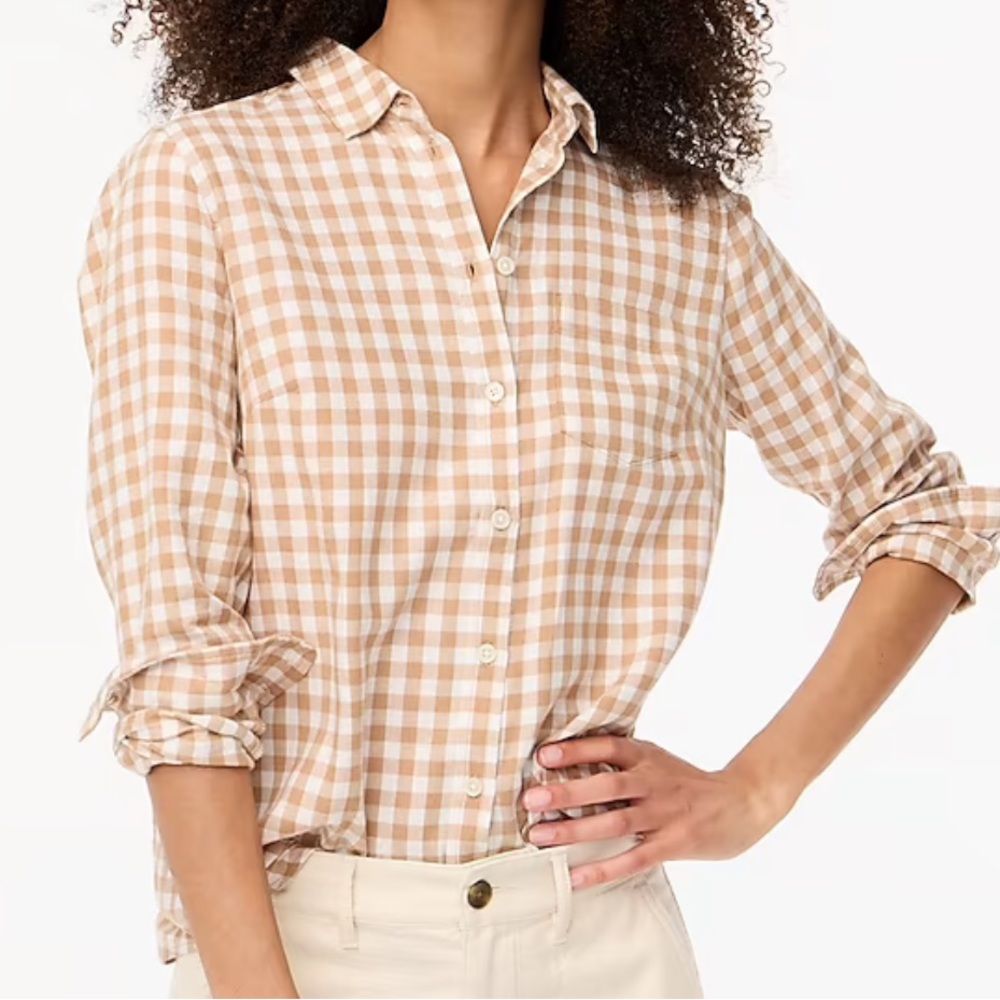 NWT J. Crew Gingham Button Down